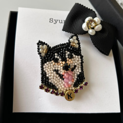 My Dog collection☆うちの子ビーズ刺繍ブローチ ブローチ beads