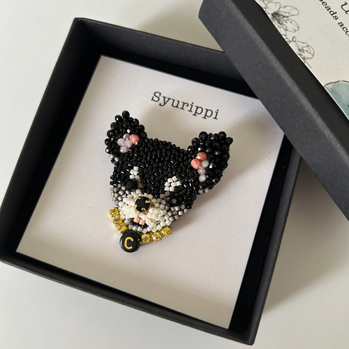 My Dog collection☆うちの子ビーズ刺繍ブローチ ブローチ beads