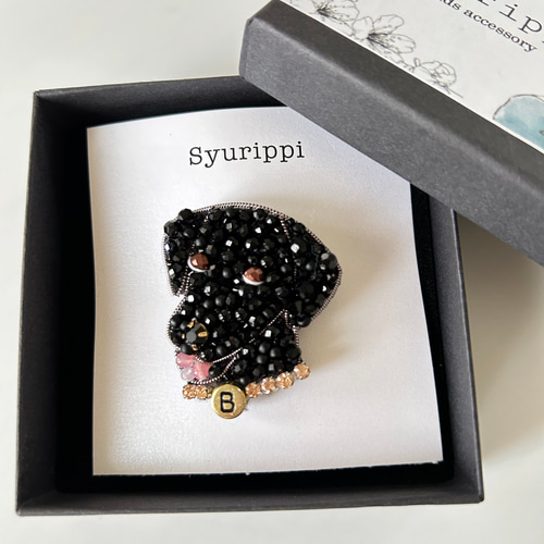 My Dog collection☆うちの子ビーズ刺繍ブローチ ブローチ beads