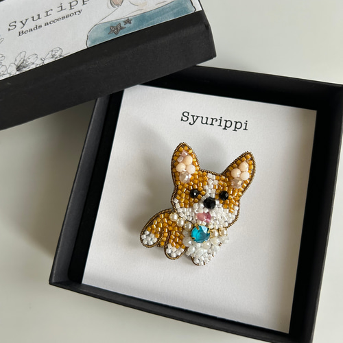 My Dog collection☆うちの子ビーズ刺繍ブローチ ブローチ beads