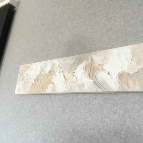 現代アート 58×15㎝ 横長 テクスチャーアート モダン 抽象画 アート