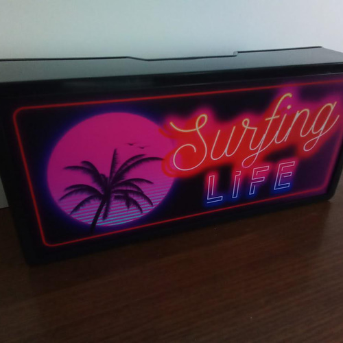 【Lサイズ】サーフィン ハワイ サーフクラブ 海 看板 置物 雑貨 ライトBOX Lサイズ】サーフィン ハワイ サーフクラブ 南国 海 太陽 ヤシの