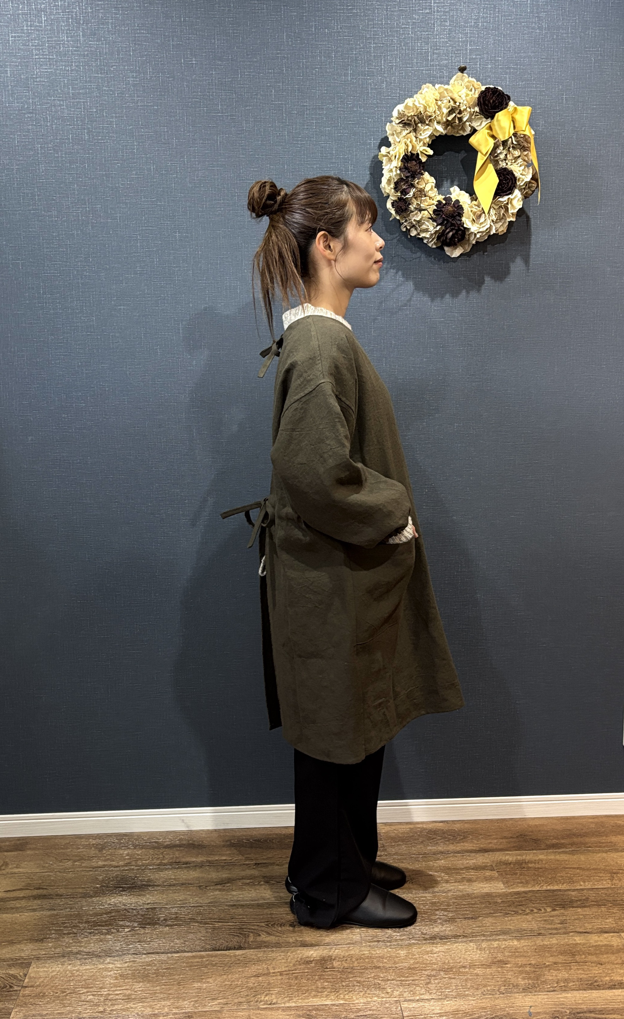 10年割烹着（麻100%生地）※期間限定6色から