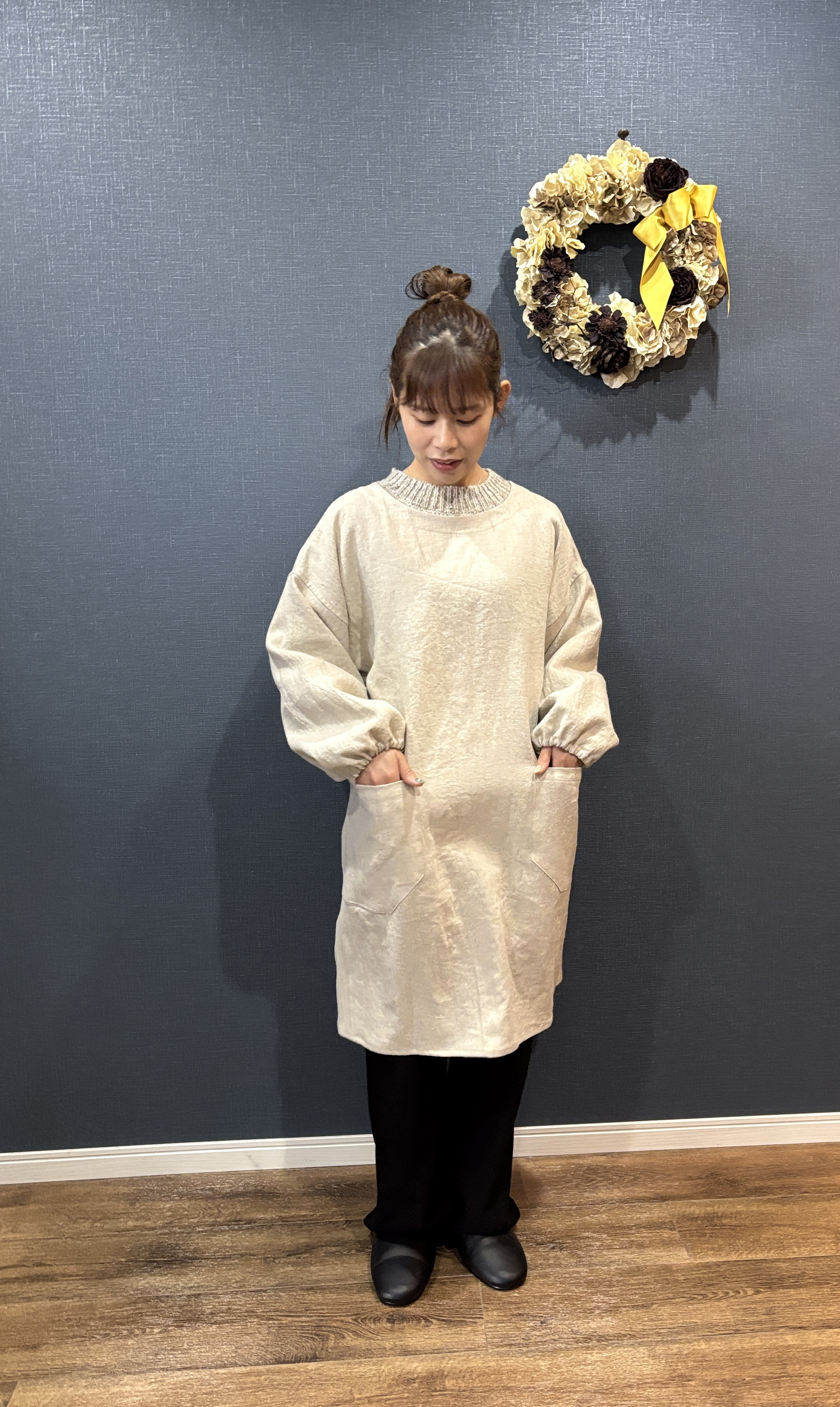 10年割烹着（麻100%生地）※期間限定6色から