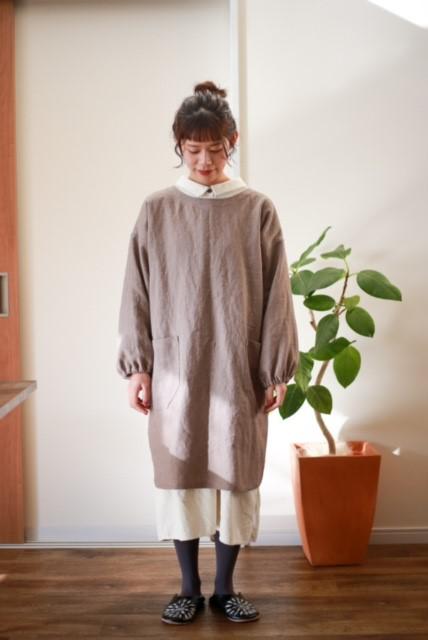 10年割烹着（麻100%生地）※期間限定6色から