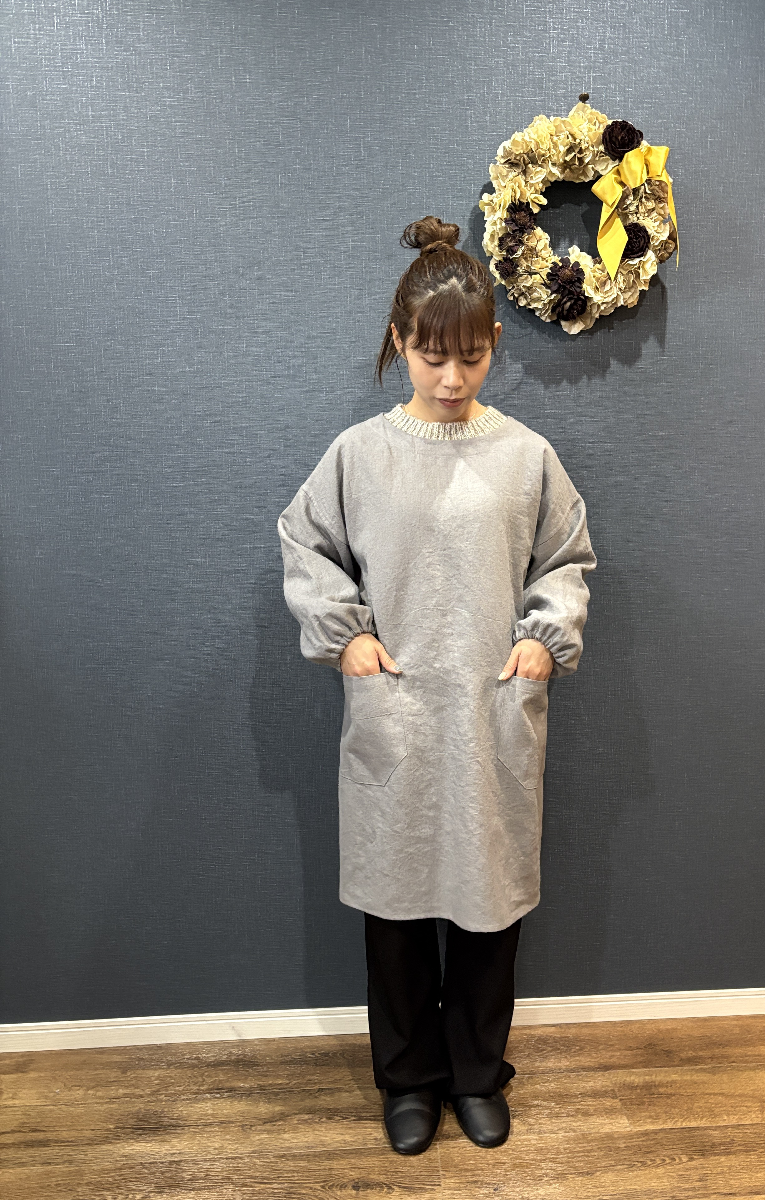 10年割烹着（麻100%生地）※期間限定6色から