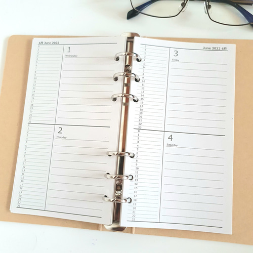 バイブル 見開き4日間 24時間 予定表・日記帳 2024 システム手帳