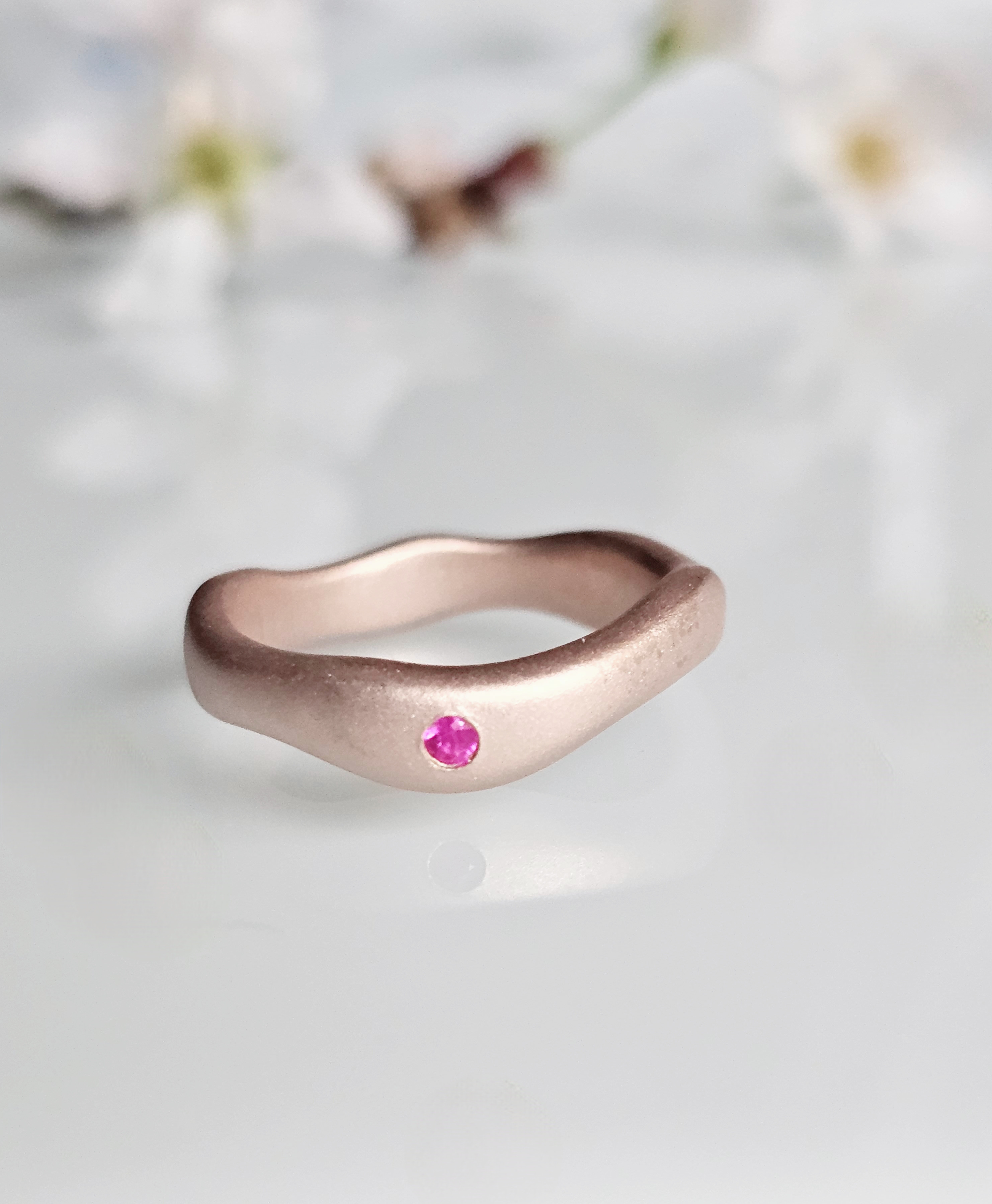 ウェーブリング　末永く使えるリングマット仕上げ RS-76やさしいフォルムのシルバーリング