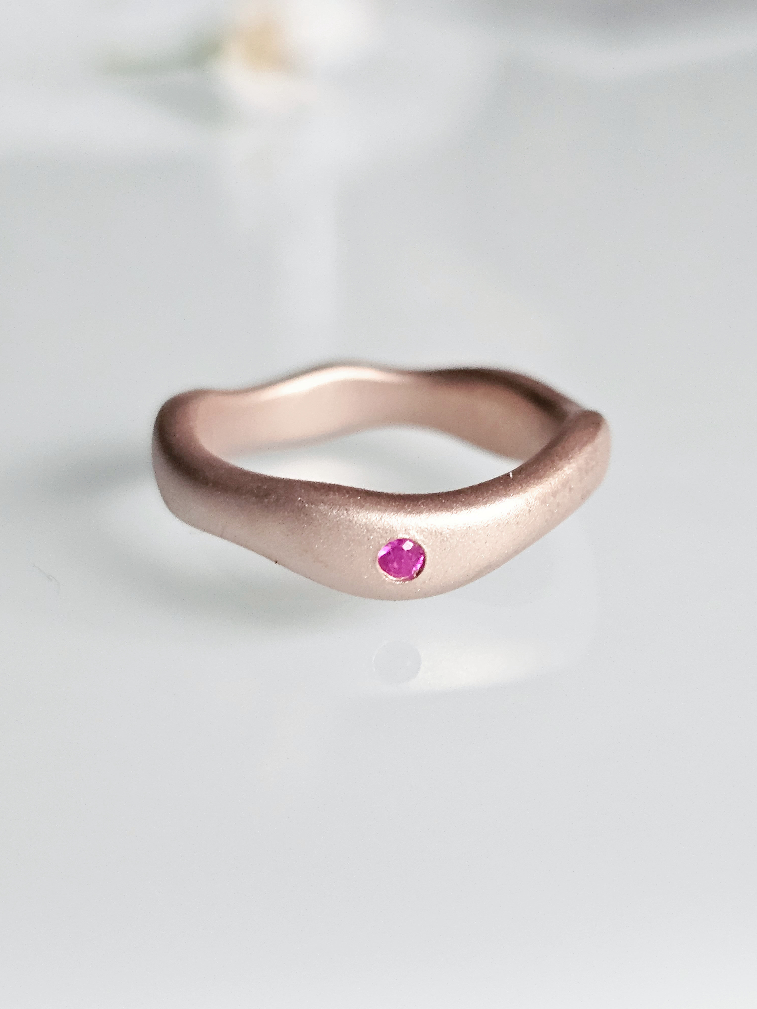 ウェーブリング　末永く使えるリングマット仕上げ RS-76やさしいフォルムのシルバーリング