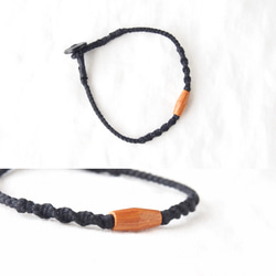 Cotton Bracelet（Black×Redwood ） 4枚目の画像