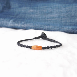 Cotton Bracelet（Black×Redwood ） 1枚目の画像