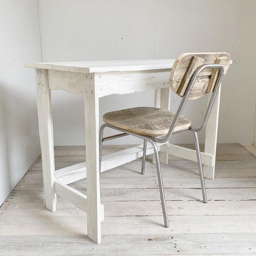 リサイクルウッド☆幅100cmテーブル ホワイト テレワーク