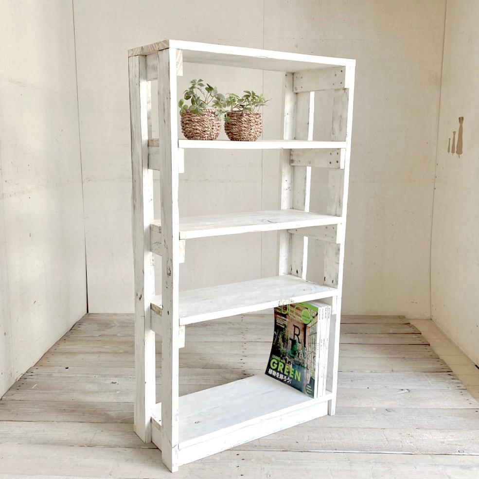 リサイクルウッド☆オープンシェルフ ホワイト　RW0169WT