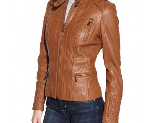 羊革・キルティングショルダーの羊革ジャケット Sheep Leather Jacket  