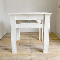 リサイクルウッド☆カフェテーブル 3 ホワイト　RW0170-WT 9枚目の画像