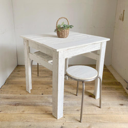 リサイクルウッド☆カフェテーブル 3 ホワイト　RW0170-WT 6枚目の画像