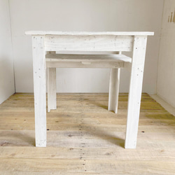 リサイクルウッド☆カフェテーブル 3 ホワイト　RW0170-WT 13枚目の画像