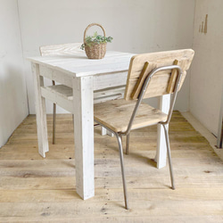 リサイクルウッド☆カフェテーブル 3 ホワイト　RW0170-WT 3枚目の画像