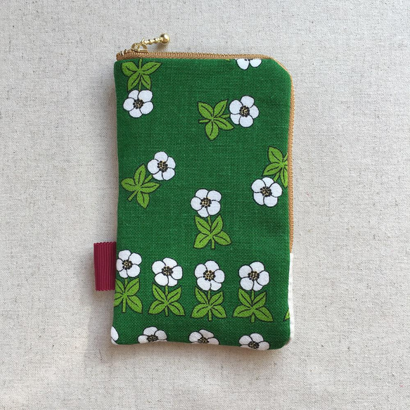 [免運費] 智能手機袋眼鏡盒筆盒綠色鄉村花朵 第3張的照片