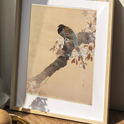【NO.321】雉と桜の花鳥図の日本画アートポスター和柄☆お正月鳥和モダン和室インテリア雑貨A4A3A2A1B4B3B2 4枚目の画像