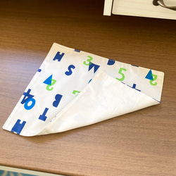 北欧 お弁当袋セット（アルファベットと数字；ブルー） 5枚目の画像
