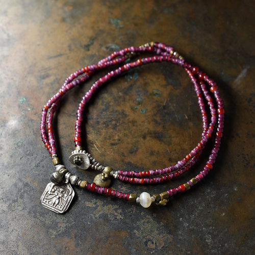 アンティークビーズ瑪瑙ネックレス 0_f70cbffbdccab4422676b656d3ec