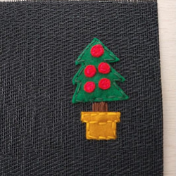 雪だるまとツリーの手刺繡ランチョンマット 4枚目の画像