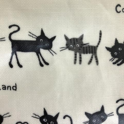 猫 　ミニトートバッグ  大小セット  ココランド  ラミネート 　ボールチェーン付  サバトラ 黒猫 8枚目の画像