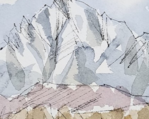 水彩画】「剱の路 41」 富山（剱岳） 絵画 アトリエZenkichi