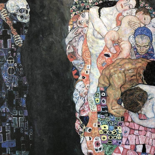 グスタフ・クリムト 死と生 A4 ポスター 輸送用 額付き ホビー