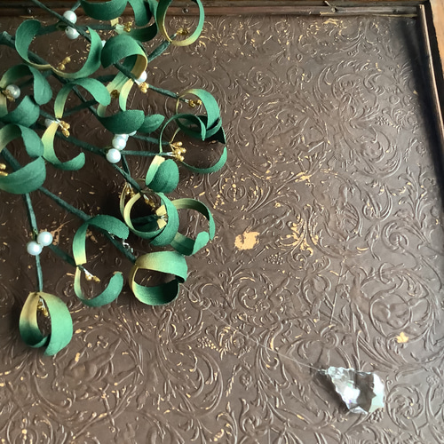 X'mas 布花 緑のオーナメント ヤドリギ アートフラワー clicli 通販