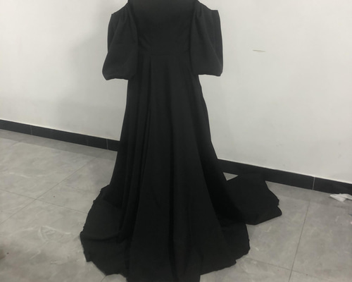 人気上昇 オフショル 黑 パーティードレス 二次会 前撮り 挙式  