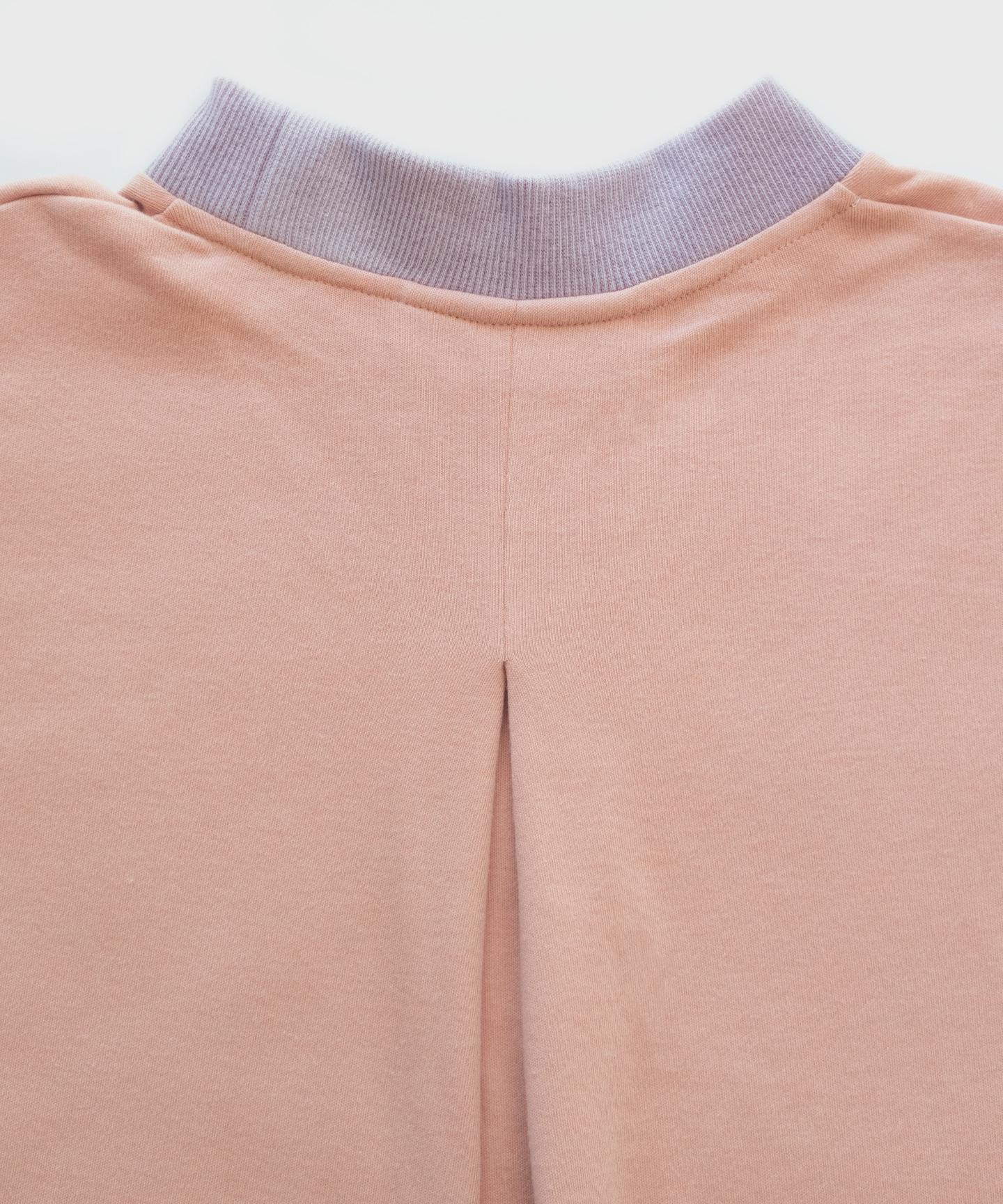 草木染めBOTADEGI ソフトスムースバックギャザー プルオーバー　玉ねぎピンク