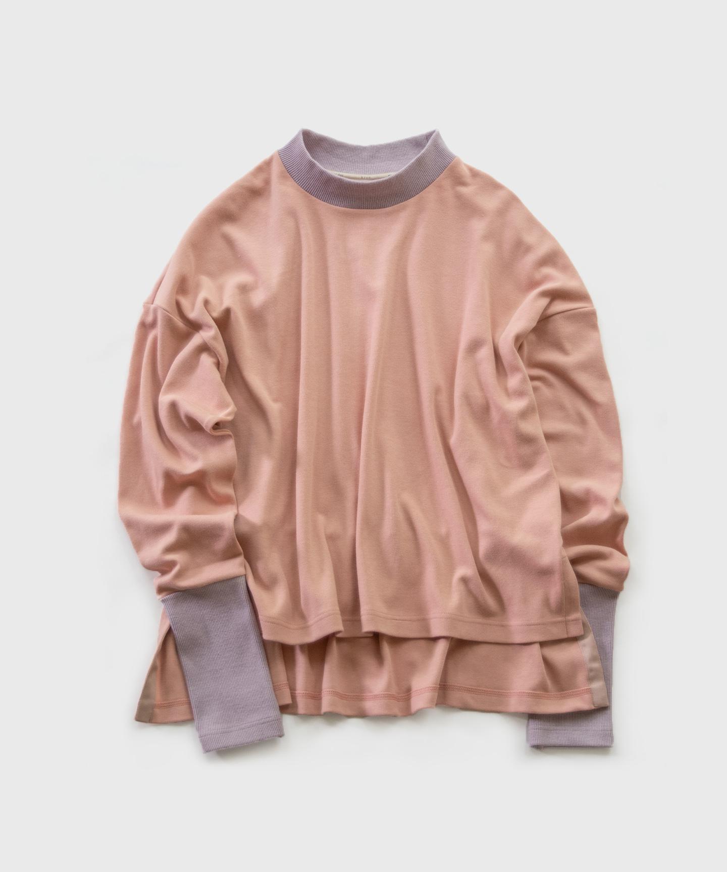 草木染めBOTADEGI ソフトスムースバックギャザー プルオーバー　玉ねぎピンク