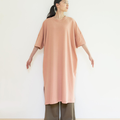 moi kids  草木染め ワンピース 製品染め/洗える/草木染め】ウエストギャザーワンピース 藍