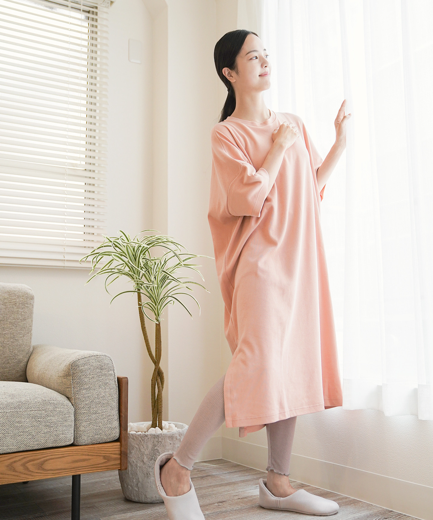 moi kids  草木染め ワンピース moi kids 草木染め ワンピース センターギャザーワンピース 藍染