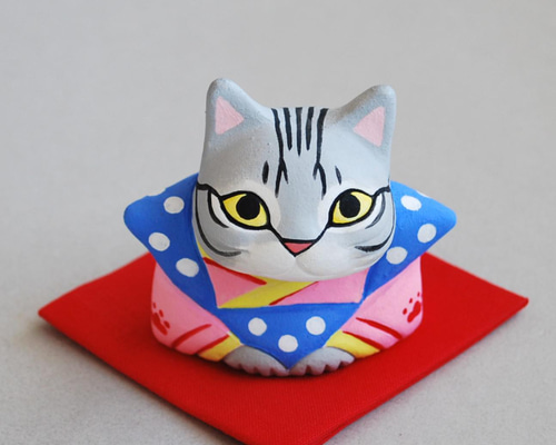 中古品【茶猫＆サバトラ猫】2個セット♡猫♡福猫♡ 7cf214ee196dd8cbf57259cf48d52e