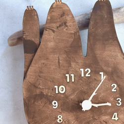 ナマケモノとチルアウトできる 枝あり ビッグサイズ 時計 木製 掛け時計 4枚目の画像