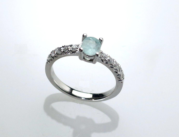 pt900　パライバトルマリン　リング Pt900 PARAIBA 非加熱パライバトルマリンリング ブラジル産