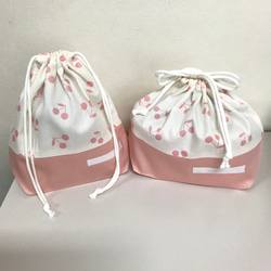 コップ袋とお弁当袋2点セット　　#1698 1枚目の画像