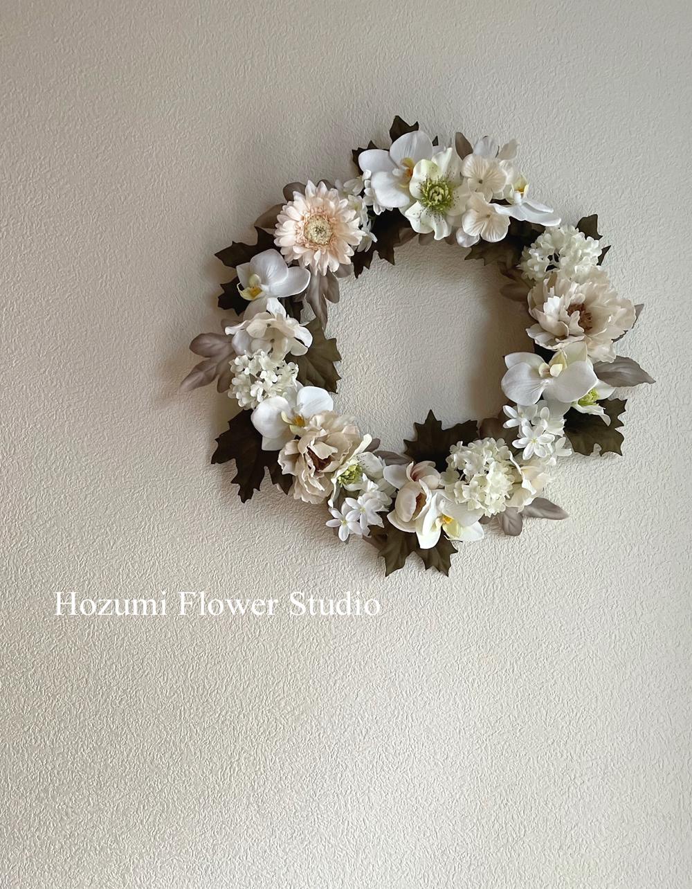 優しいエクリュカラーのリース（40センチ）