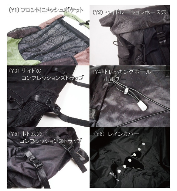 黒青灰 X-Pac 超軽量登山バッグ 20L 30L 40L バークマウンテン55Lバックパック 宿泊登山 日帰り登 Pac カラー 本体重量 追加オプション無し 黒青灰 登山バッグ VX21 撥水