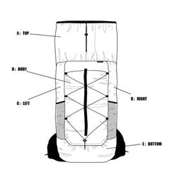 黒青灰 X-Pac 超軽量登山バッグ 20L 30L 40L バークマウンテン55Lバックパック 宿泊登山 日帰り登 4枚目の画像