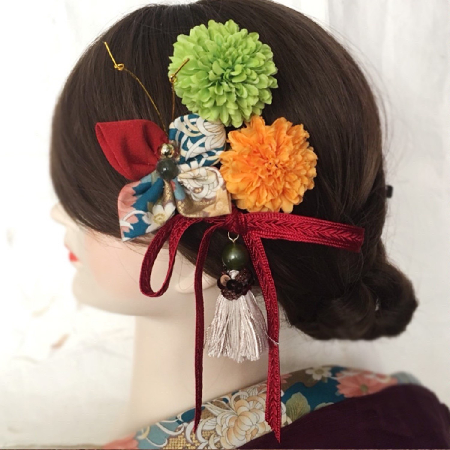 【送料無料】卒業式　袴　髪飾り　つまみ細工　花　大正ロマン　やまとなでしこの御祝い飾り 【蝶蝶の旅立ちA】 7,844円