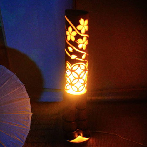 ☆希少二股竹☆竹灯り・竹あかり・竹灯籠 ～～ 癒しの灯り☆桜灯篭