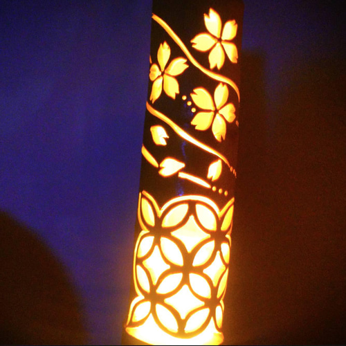 癒しの竹灯り　〜〜流光〜〜　その日の気分で２つの美しさが楽しめる 竹灯り・竹あかり・竹灯籠・竹灯篭・竹ランプ ～～ 癒しの灯り