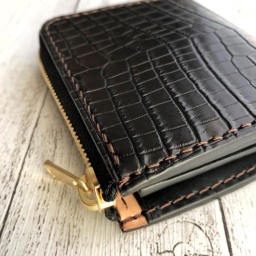 Piecewrks　 L字ファスナーミニウォレット 受注製作ナイルクロコダイルL字ファスナーミニウォレット その他ミニ