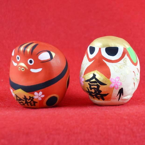 再販3】合格祈願 赤べこ だるま ✖️木鷽 セット 立体・オブジェ