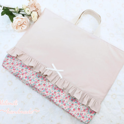 〈33〉ino様　リバティ アシュテッド ハンドメイド レッスンバッグ 上履き袋 リバティ レッスンバッグ 手提げ袋 アシュテッド 苺 女の子 花柄 巾着