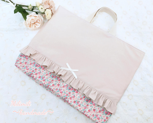 リバティ レッスンバッグ 手提げ袋 アシュテッド 苺 女の子 花柄 巾着